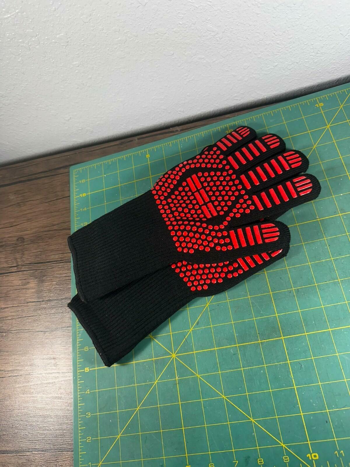 (Pair) Nexgrill Heat Resistant Grilling Gloves Silicone  Black And Red