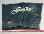 Y2K Tattoo Graphic Denim Mini Skirt Skort Womens 2XL Dragon Koi Tiger Streetwear