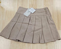 Bienzoe Girls School Uniform Skirt: Kids Adjustable Waist Stretchy Skort Khaki 8