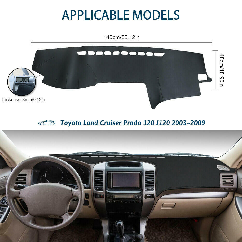 Leather Dashboard Cover Mat Dashmat Interior Pad For Toyota Land Cruiser Prado