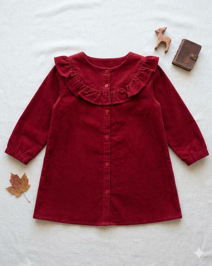 Corduroy Dress with Lace Collar for Toddler Girls by MARC & JANIE.