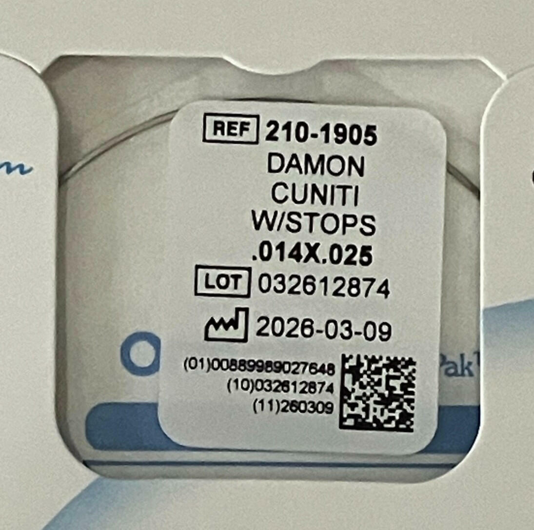 Ormco Damon Orthodontic Copper Ni-Ti Wire - Size 14x25 - Box of 10 - Brand New