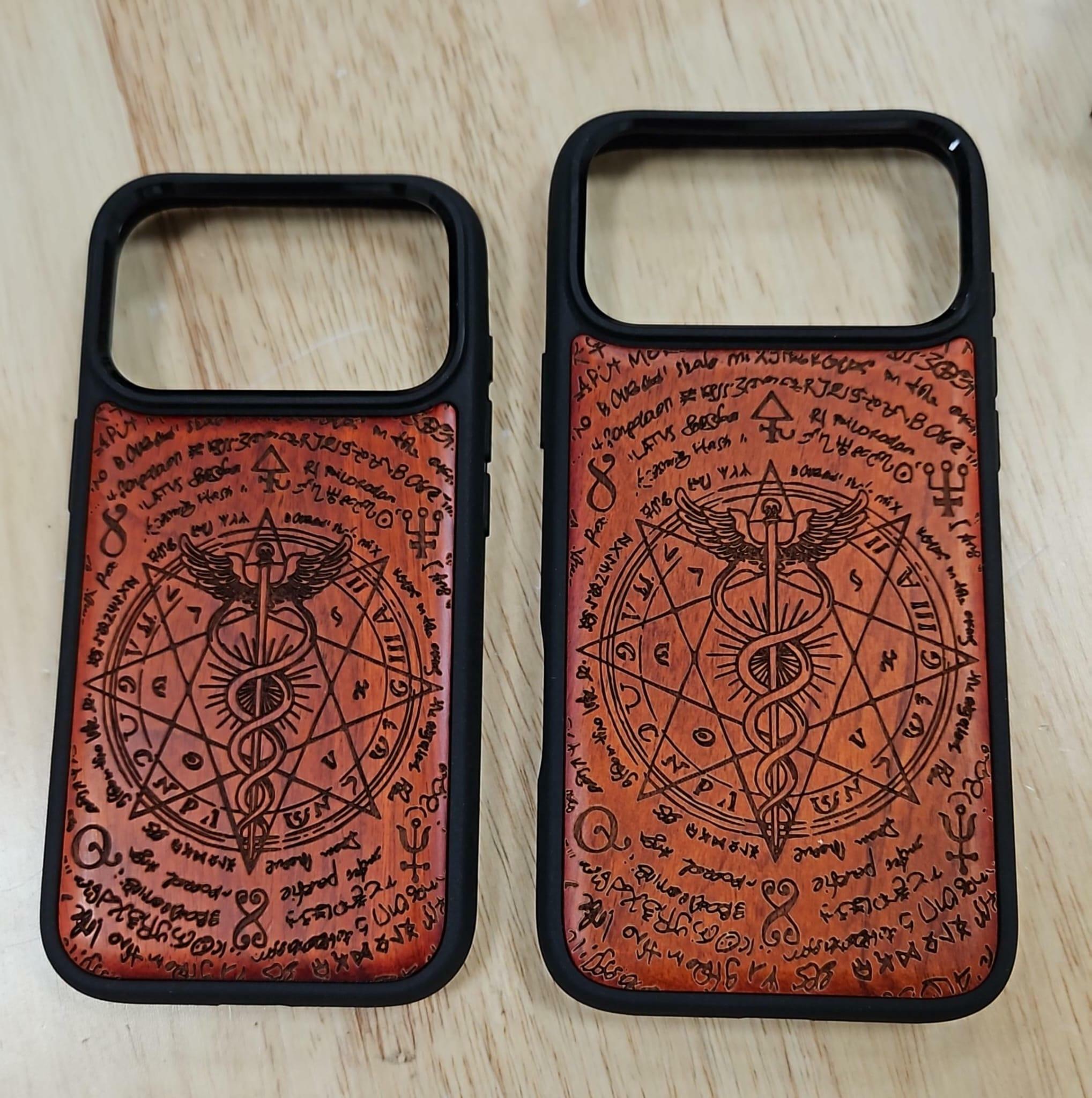 2 Pack Carveit Magnetic Wooden Case for iPhone 17 and 17 Pro Case, Wood Artisan