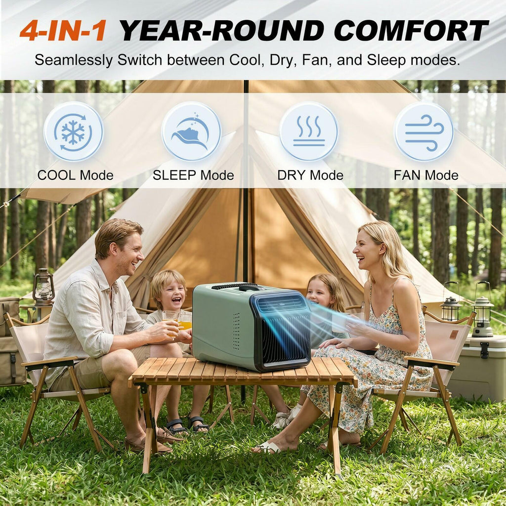 4 IN 1 Portable Air Conditioner 5100 BTU Tent Air Conditioning Outdoor Camping