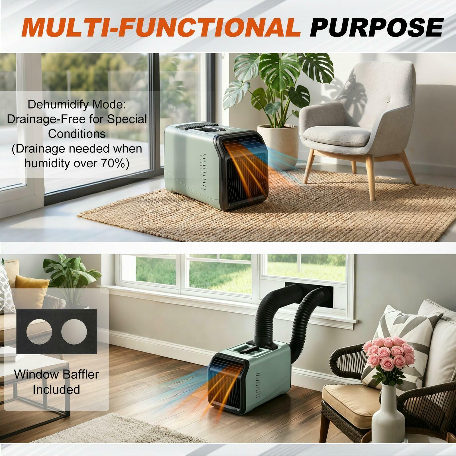 4 IN 1 Portable Air Conditioner 5100 BTU Tent Air Conditioning Outdoor Camping