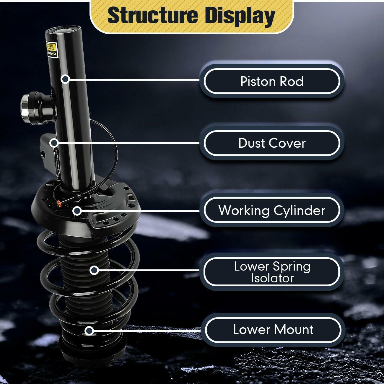 2x Front Shock Absorbers Struts Assembly w/Electric For Buick LaCrosse 2010-2016