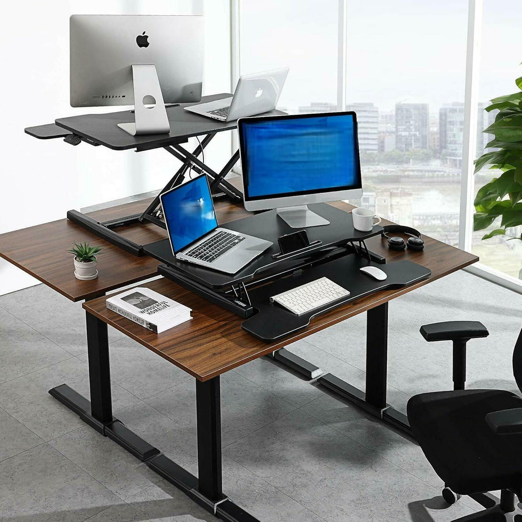 32” Wide Sit to Stand Up Desk Converter Tabletop Workstation  MET100-M REV