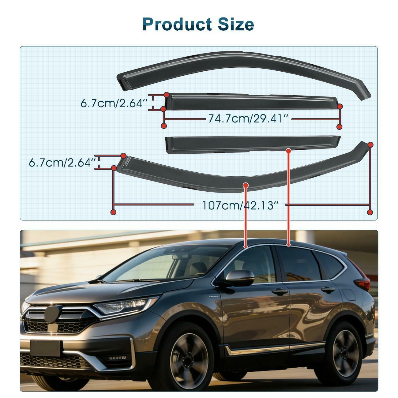 For Honda CR-V 2023-2026 In-Channel Acrylic Winodw Vent Visors Shade Rain 4PCS