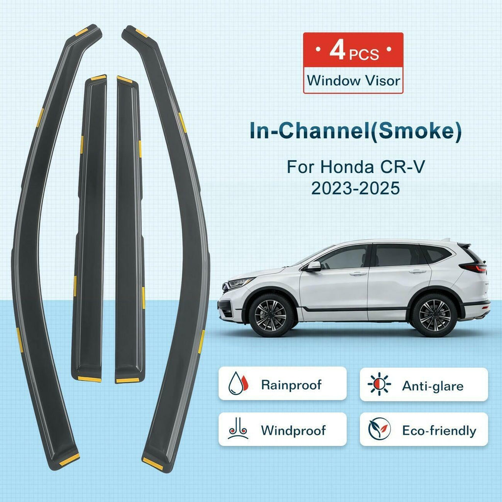 For Honda CR-V 2023-2026 In-Channel Acrylic Winodw Vent Visors Shade Rain 4PCS