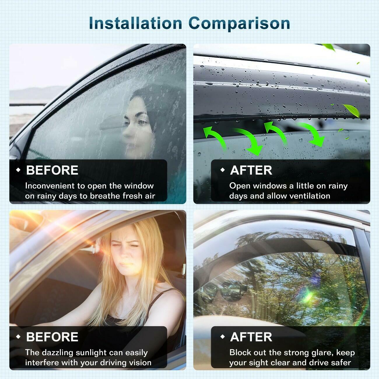 For Honda CR-V 2023-2026 In-Channel Acrylic Winodw Vent Visors Shade Rain 4PCS