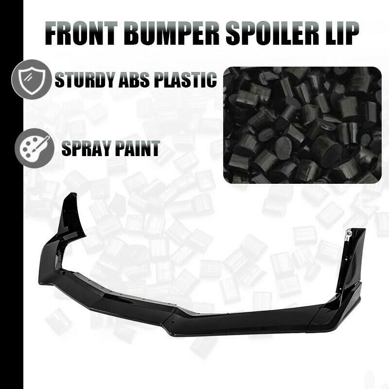 Set For 2020-2024 2023 Corvette C8  Z51 STG Front Bumper Lip Spoiler Gloss Black