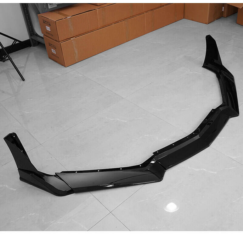 Set For 2020-2024 2023 Corvette C8  Z51 STG Front Bumper Lip Spoiler Gloss Black