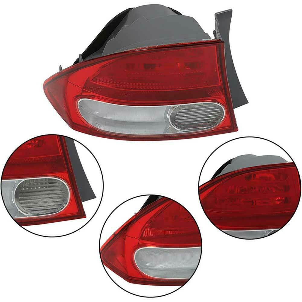 Driver Side Outer Tail Light Halogen W/ Bulb For Honda Civic Sedan 2009-2011