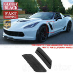 For Corvette C7 GS Z06 2014-19 ZR1 Style Gloss Black Body Fender Air Vent Covers