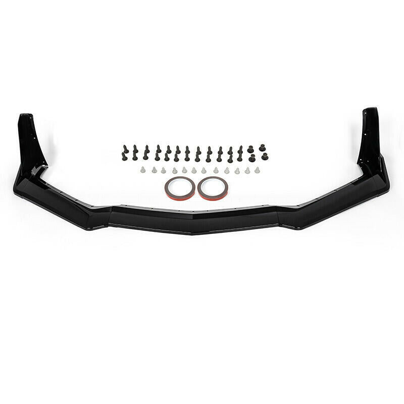 Set For 2020-2024 2023 Corvette C8  Z51 STG Front Bumper Lip Spoiler Gloss Black