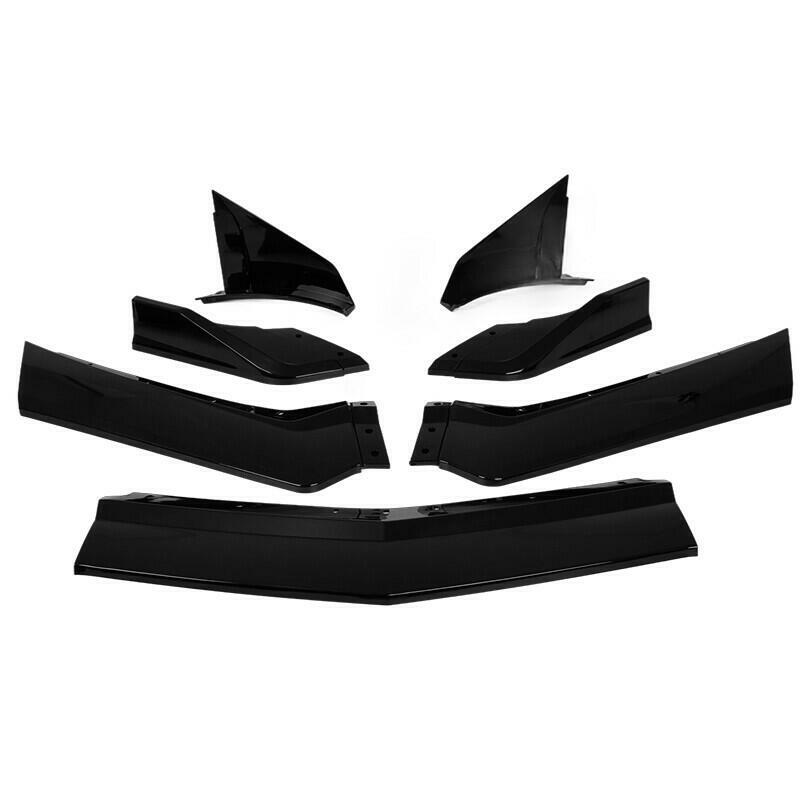 Set For 2020-2024 2023 Corvette C8  Z51 STG Front Bumper Lip Spoiler Gloss Black