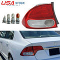 Driver Side Outer Tail Light Halogen W/ Bulb For Honda Civic Sedan 2009-2011