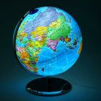 3D World Globe Large Earth Ocean Rotating World Map Geography w/ Stand Desktop