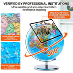 3D World Globe Large Earth Ocean Rotating World Map Geography w/ Stand Desktop