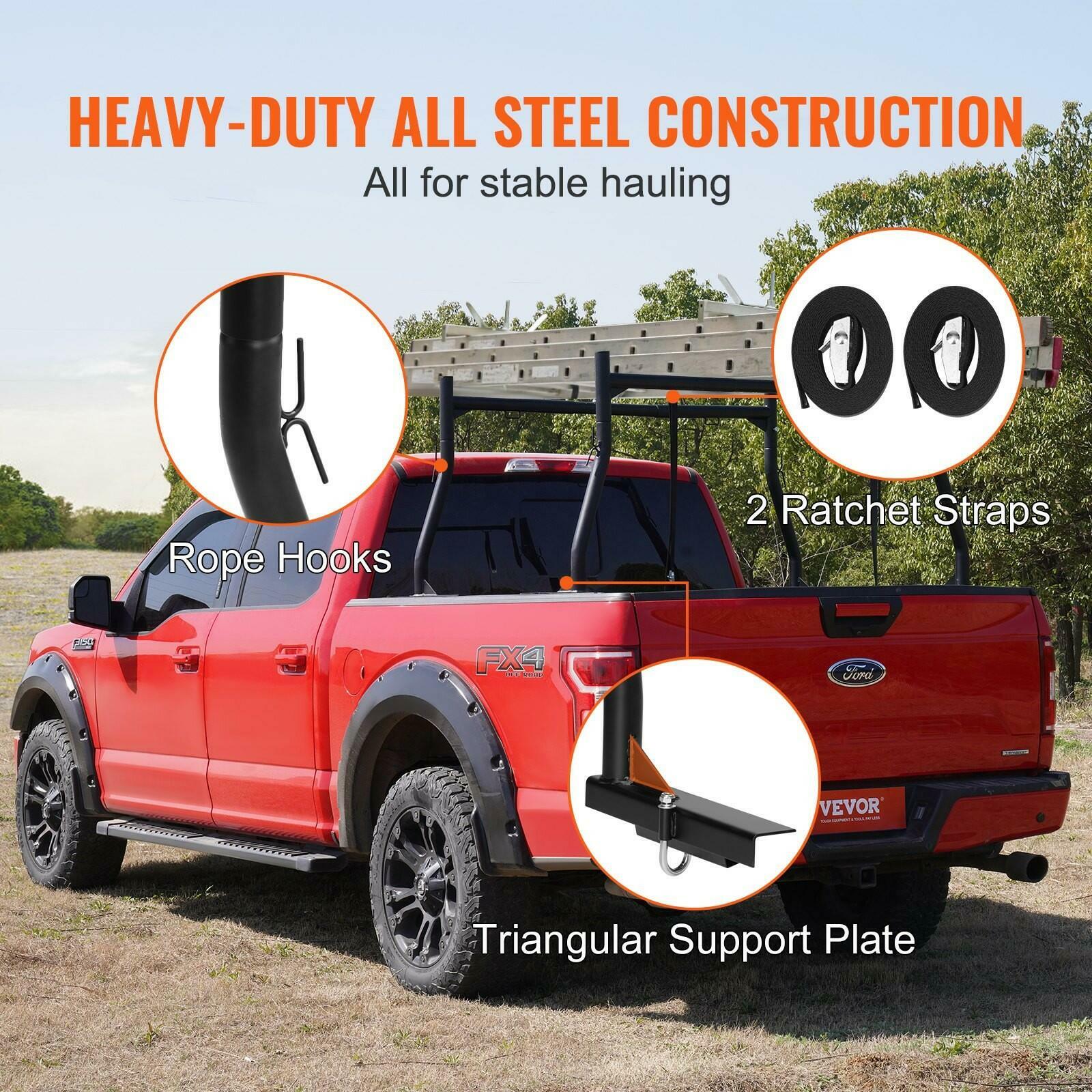 Truck Rack, 46-71inch Extendable Truck Ladder Rack