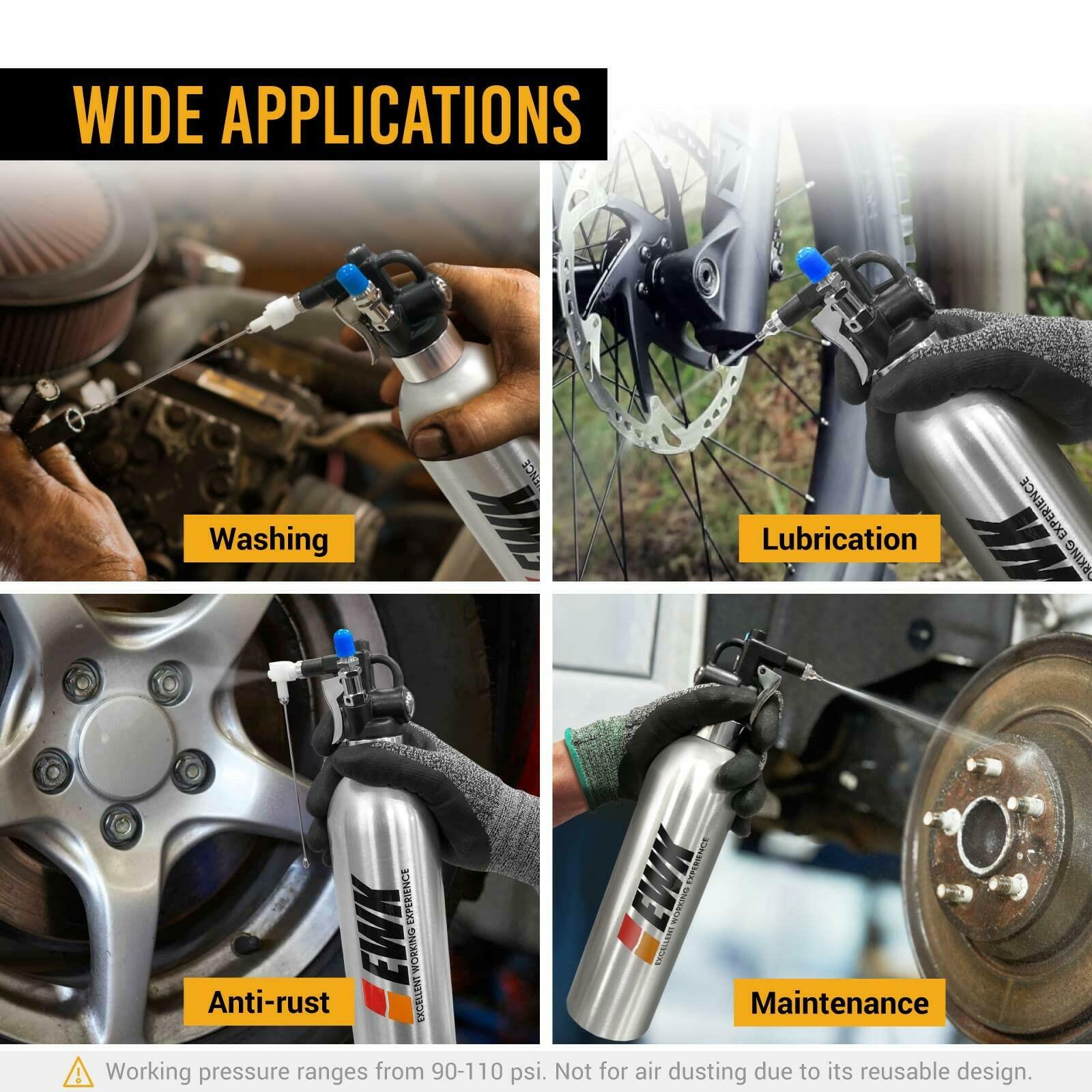 EWK Patented Aluminum Refillable Aerosol Spray Can Kit w/ Nozzles