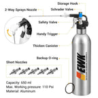 EWK Patented Aluminum Refillable Aerosol Spray Can Kit w/ Nozzles