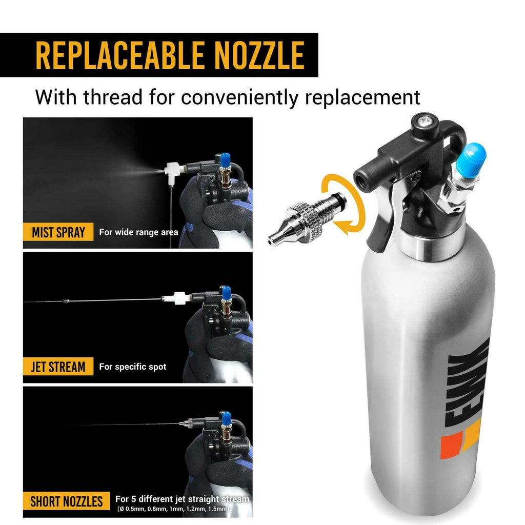 EWK Patented Aluminum Refillable Aerosol Spray Can Kit w/ Nozzles