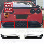 Corvette C6 2005-2013 Gloss Black Rear Bumper Side Corner Aprons Trim