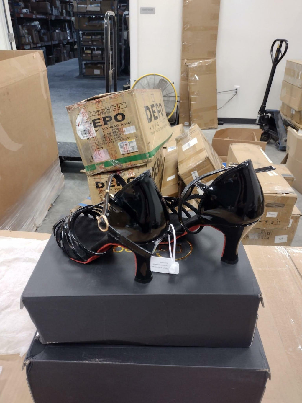 Women's Black Leatherette Latin Dance Shoes Ballroom Heels Custom Heel