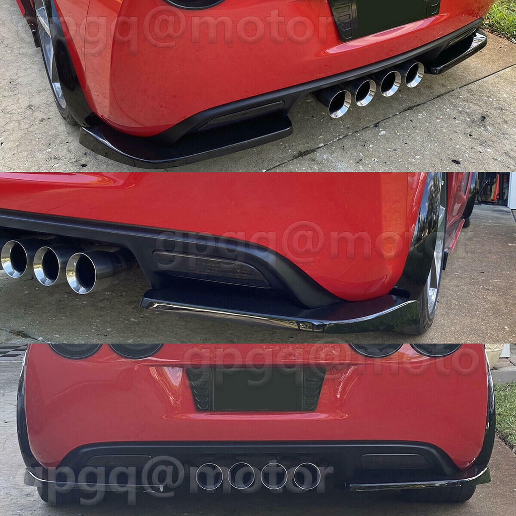 Corvette C6 2005-2013 Gloss Black Rear Bumper Side Corner Aprons Trim