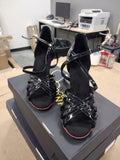 Women's Black Leatherette Latin Dance Shoes Ballroom Heels Custom Heel