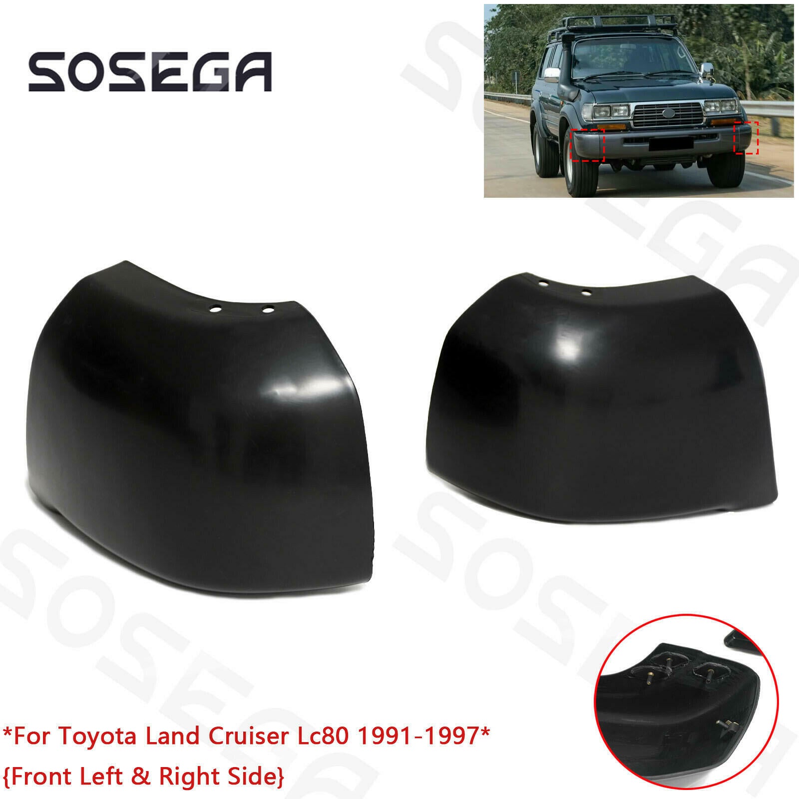 Toyota Land Cruiser LC80 1991-1997 Front Bumper Corner Protection Covers