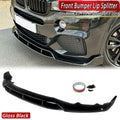 Glossy Black Complete Front Bumper Lip Splitter For BMW X5 F15 M Sport 2013-2018