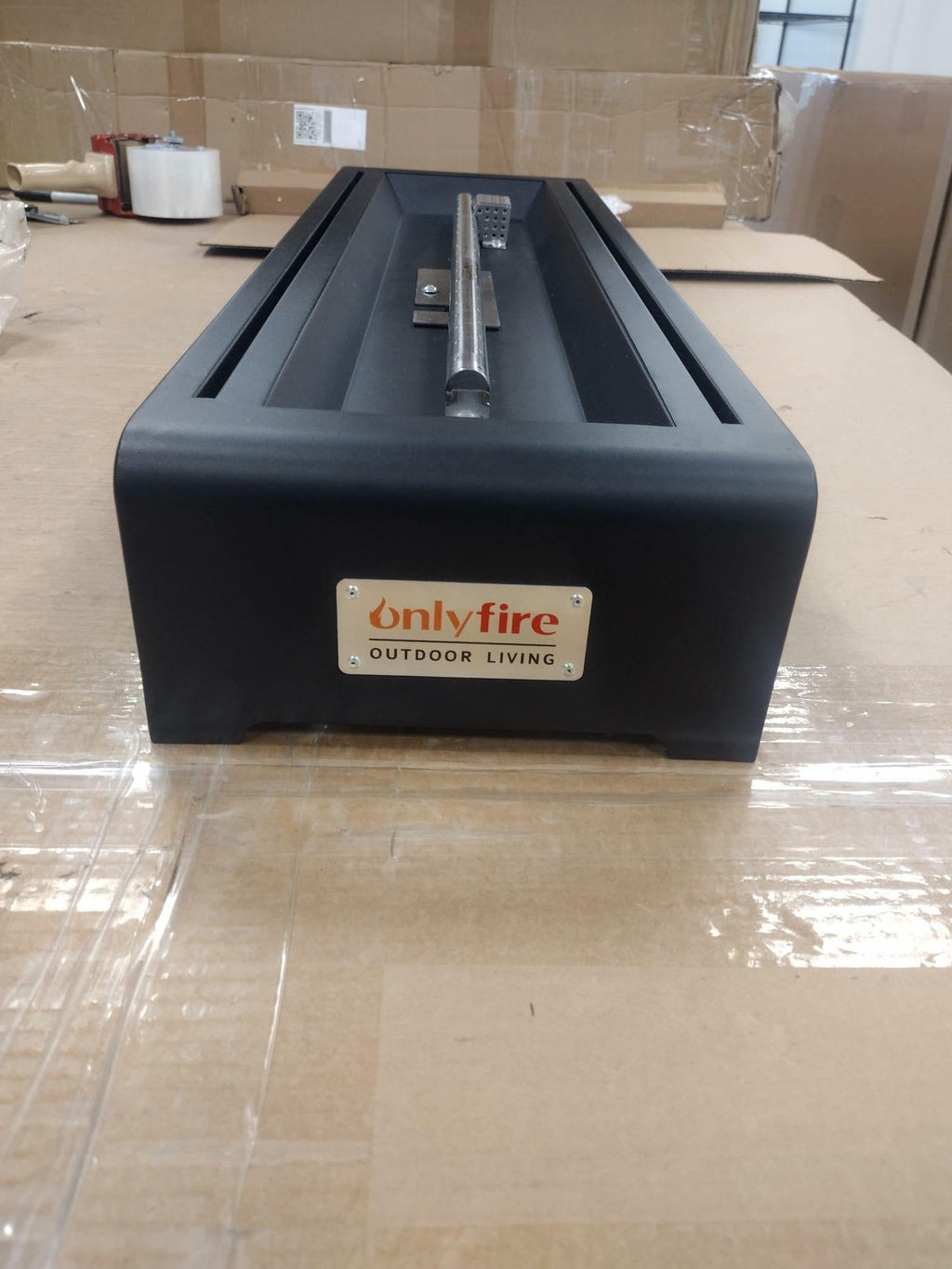 Onlyfire 28'' Tabletop Fire Pit Table with Glass Wind Guard and Fire Glass