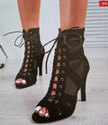 DS Women's Rubber Sole Customized Dance Heels Boots Salsa Jazz Dance Shoes US 6