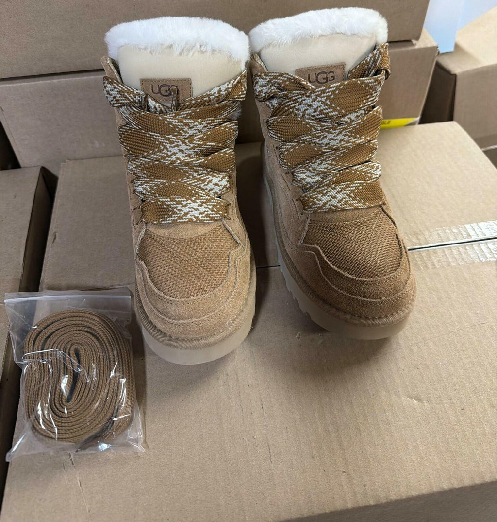 UGG Women's Classic Highmel Chestnut Suede Sneakers Boots Size 8 New Open Box
