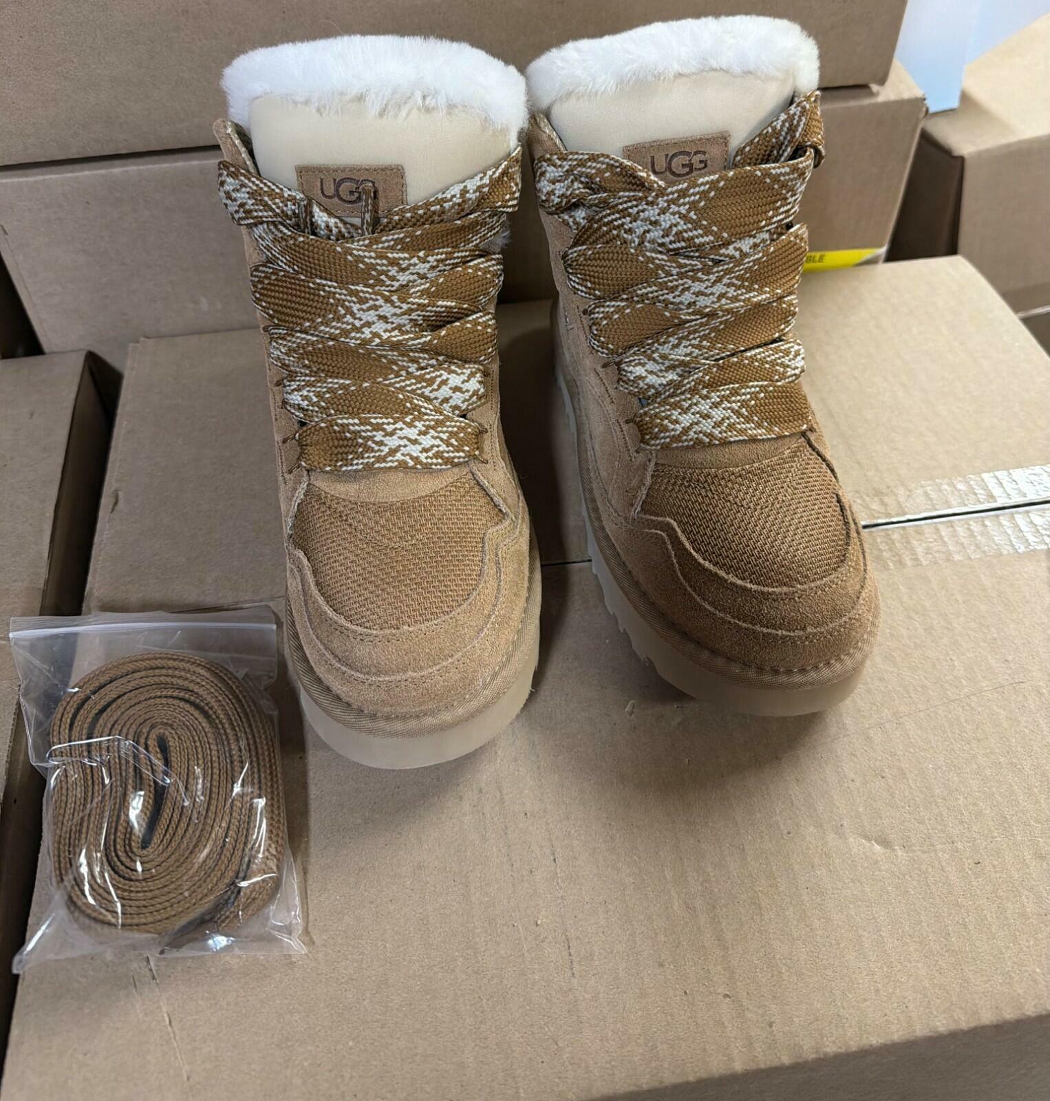 UGG Women's Classic Highmel Chestnut Suede Sneakers Boots Size 8 New Open Box