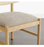 Set of 2 Grady Dining Chairs Khaki Fabric Natural Paper Rope Padded Seat