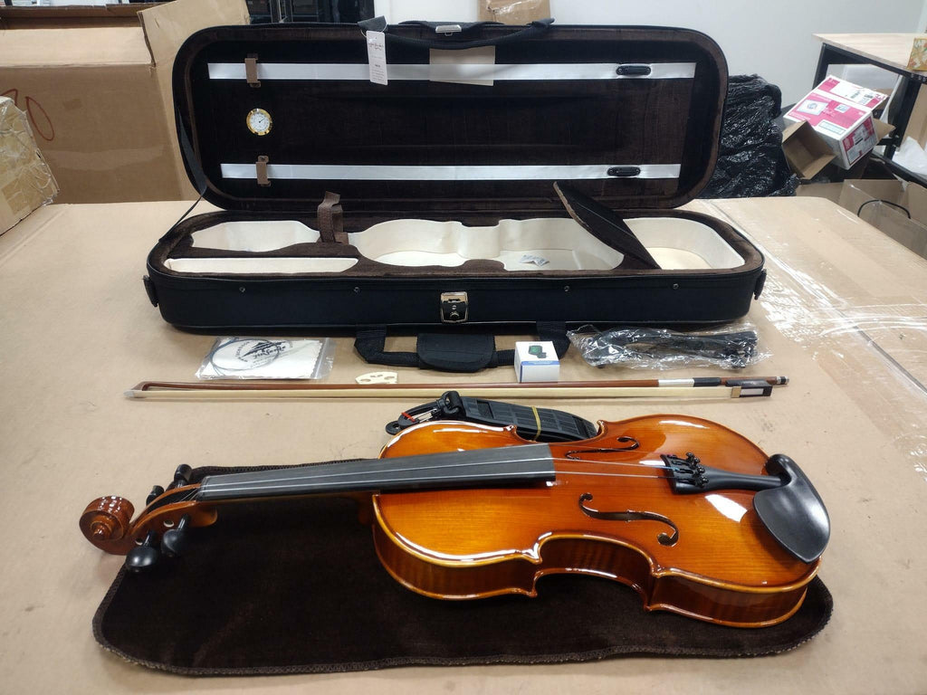 Vetimobato 4/4 Full Size Violin Set Solid Maple Spruce Complete Kit Case Bow