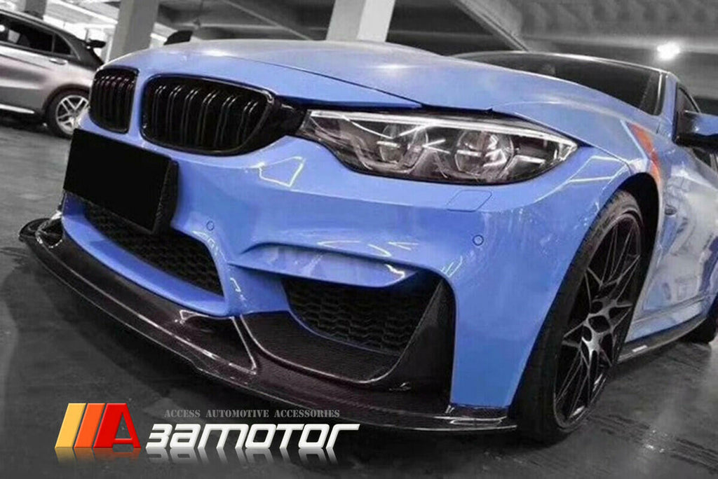 Carbon Fiber R Style Front Bumper Lip Spoiler fits 2015-20 BMW F80 M3 F82 F83 M4