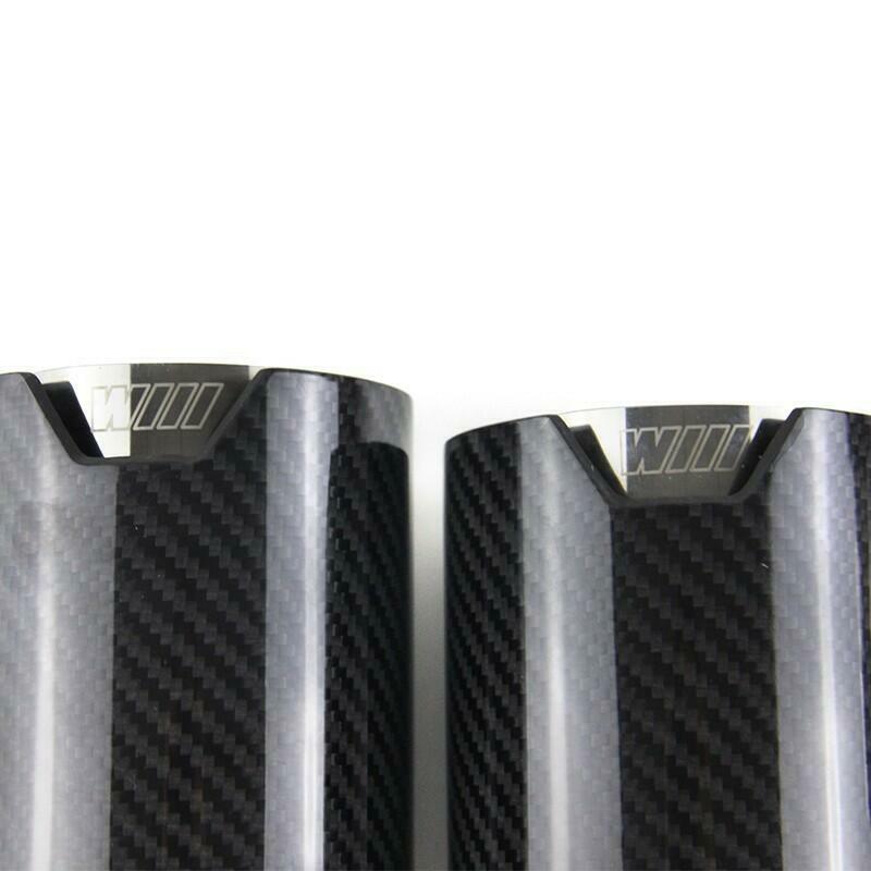 2x BMW Carbon Fiber Dual Exhaust Tips 63mm Inlet 93mm Outlet Twin Pipe