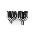 2x BMW Carbon Fiber Dual Exhaust Tips 63mm Inlet 93mm Outlet Twin Pipe