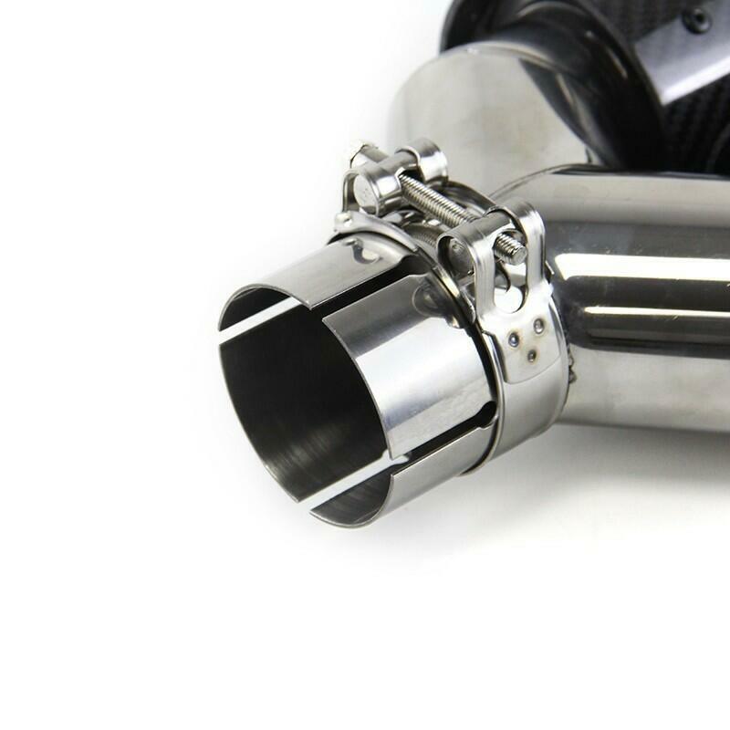 2x BMW Carbon Fiber Dual Exhaust Tips 63mm Inlet 93mm Outlet Twin Pipe