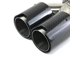 2x BMW Carbon Fiber Dual Exhaust Tips 63mm Inlet 93mm Outlet Twin Pipe