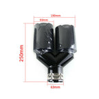 2x BMW Carbon Fiber Dual Exhaust Tips 63mm Inlet 93mm Outlet Twin Pipe