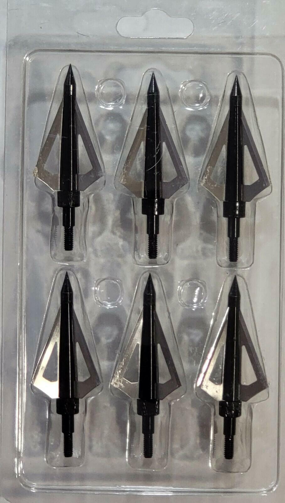 6PCS Hunting Broadheads 100 Grain Stainless Steel 3-Blade Integral Forming Tips