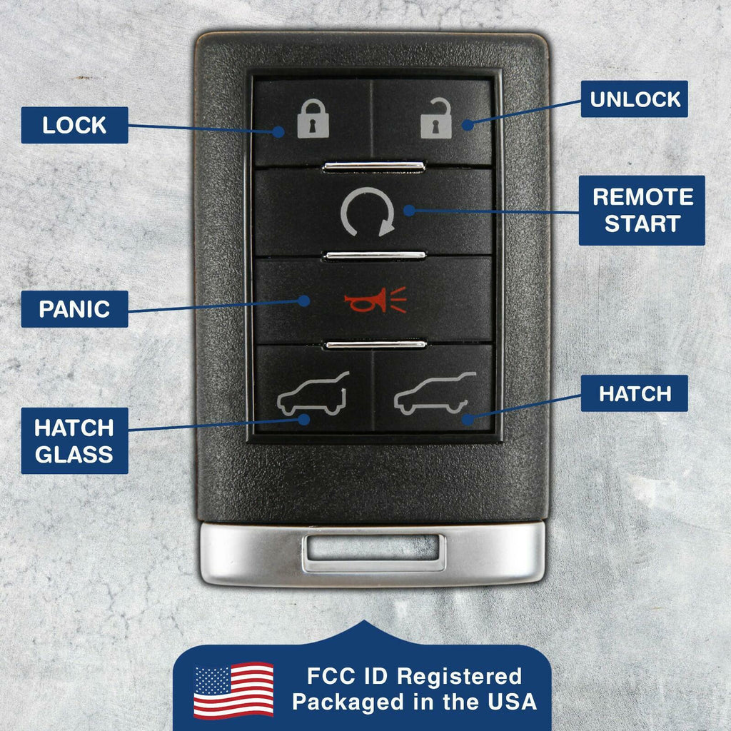 Replacement for 2007-2014 Cadillac Escalade ESV EXT Remote Car SUV Key Fob 6b