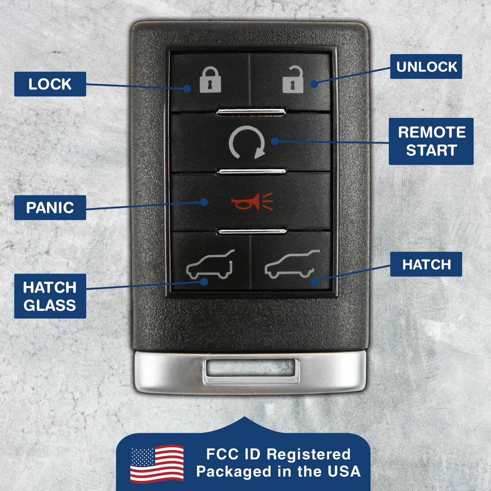 Replacement for 2007-2014 Cadillac Escalade ESV EXT Remote Car SUV Key Fob 6b