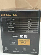 TJOY 8W LED Vintage Edison Light Bulbs Dimmable E26 ST58 ST19 12-Pk
