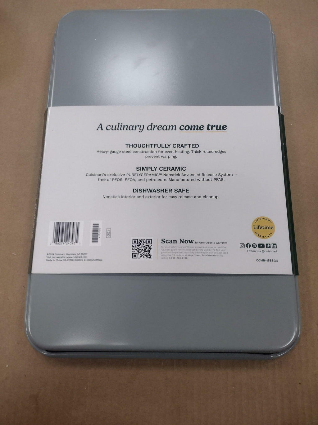 Cuisinart Chef's Classic Ceramic 15" Baking Sheet Gorgeous Grey